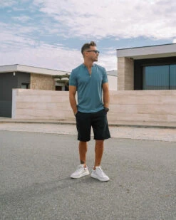 Frilivin 24 T-shirt à Col Zippé Maille Cotelé